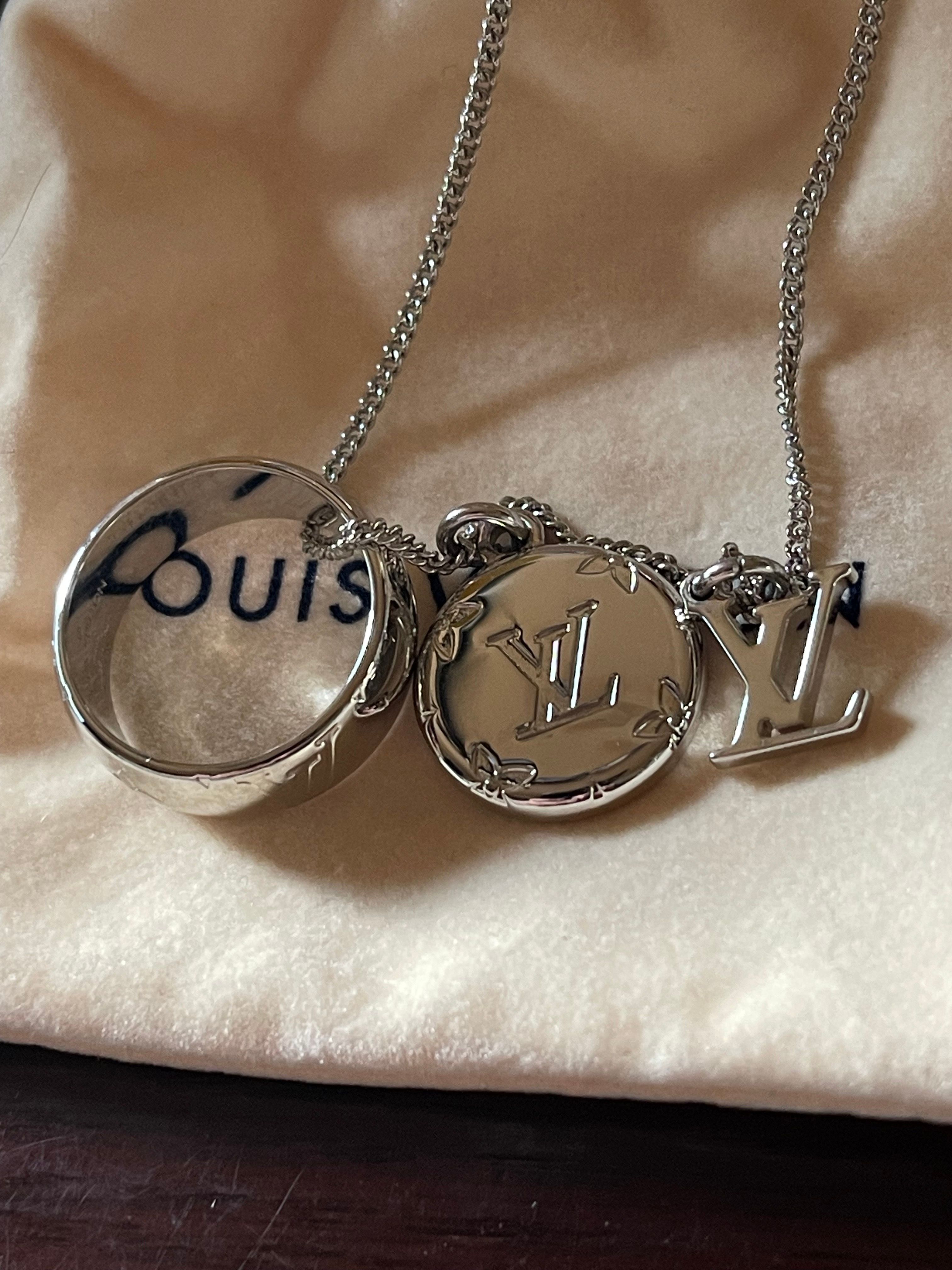 Louis Vuitton Monogram Charms Necklace "Silver"