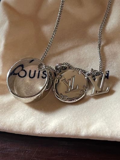 Louis Vuitton Monogram Charms Necklace "Silver"