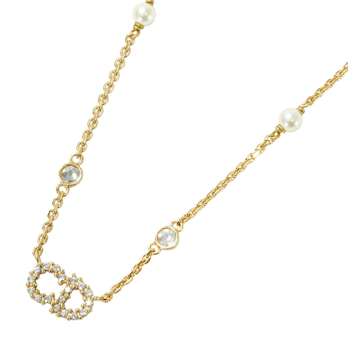 Dior ディオール ネックレス Clair D Lune クレール ディー リュヌ ゴールド ゴールドトーンメタル/レジンパール/クリスタル ゴールド金具 N1033CDLCY 新品同様【中古】