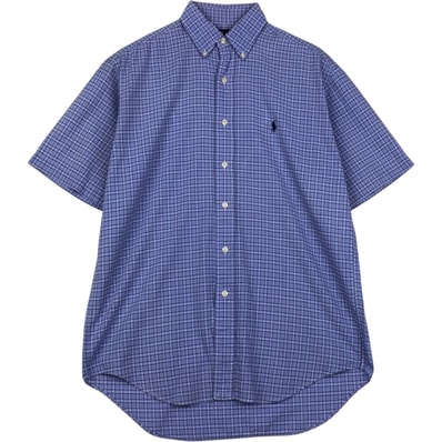 古着 ラルフローレン Ralph Lauren BLAKE 半袖 ボタンダウン チェックシャツ メンズS相当/eaa623603