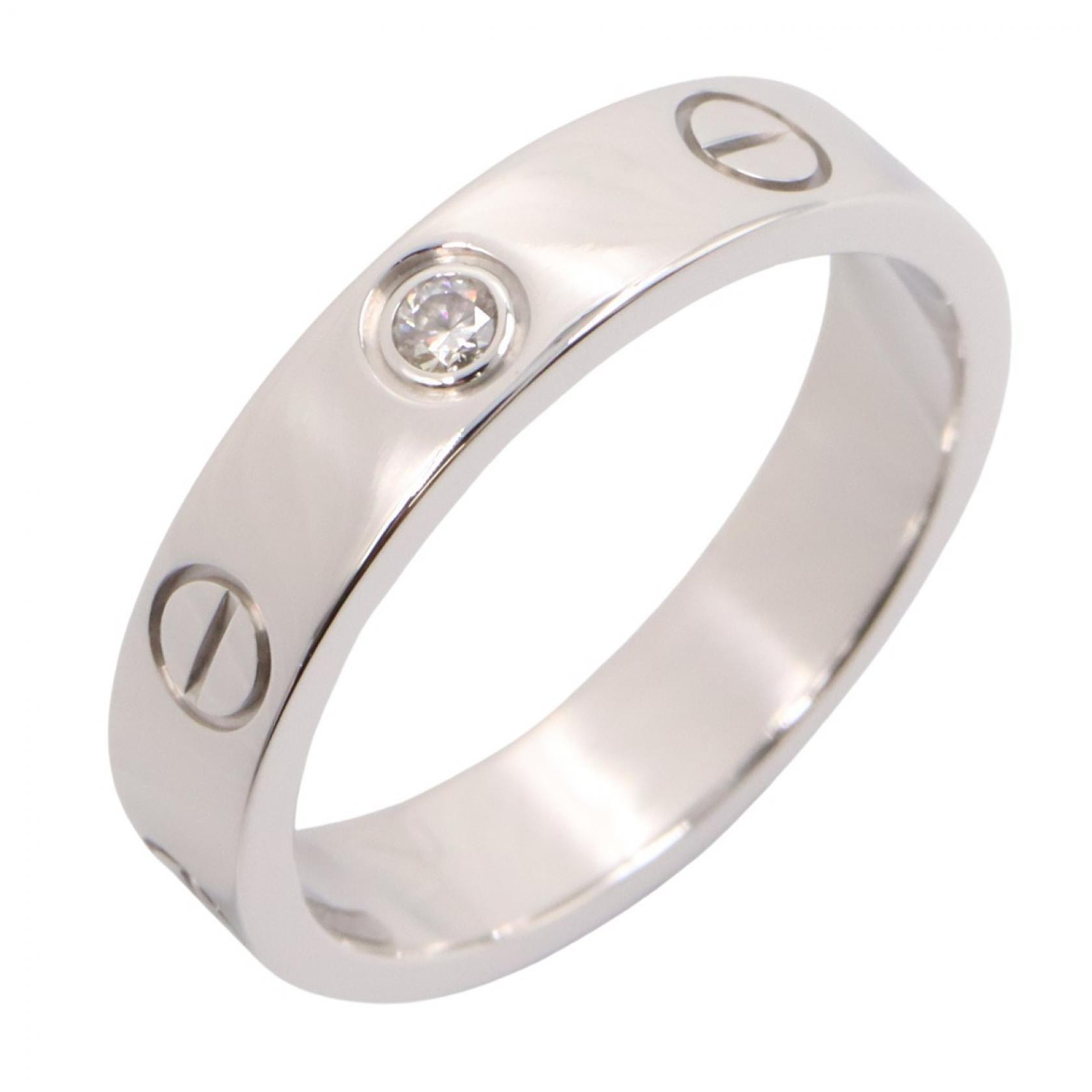 カルティエ CARTIER ミニラブリング 1PD リング・指輪 ジュエリー K18WG(ホワイトゴールド) ダイヤモンド レディース シルバー系 / クリア系 【中古】