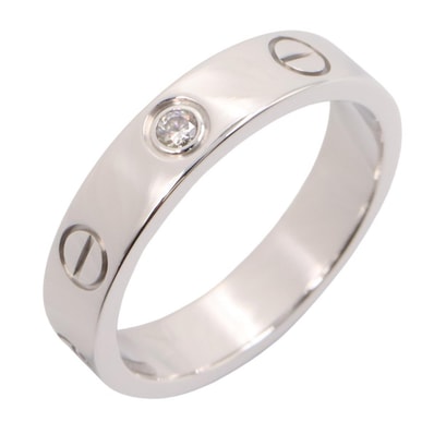 カルティエ CARTIER ミニラブリング 1PD リング・指輪 ジュエリー K18WG(ホワイトゴールド) ダイヤモンド レディース シルバー系 / クリア系 【中古】