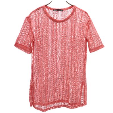 ZARA ザラ 半袖 カギ編み ニット S ピンク系