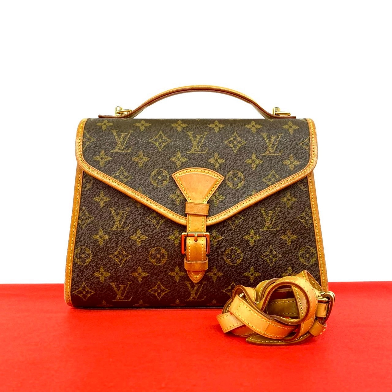 LOUIS VUITTON ルイヴィトン ベルエア モノグラム レザー PVC ショルダーバッグ ブラウン
27132