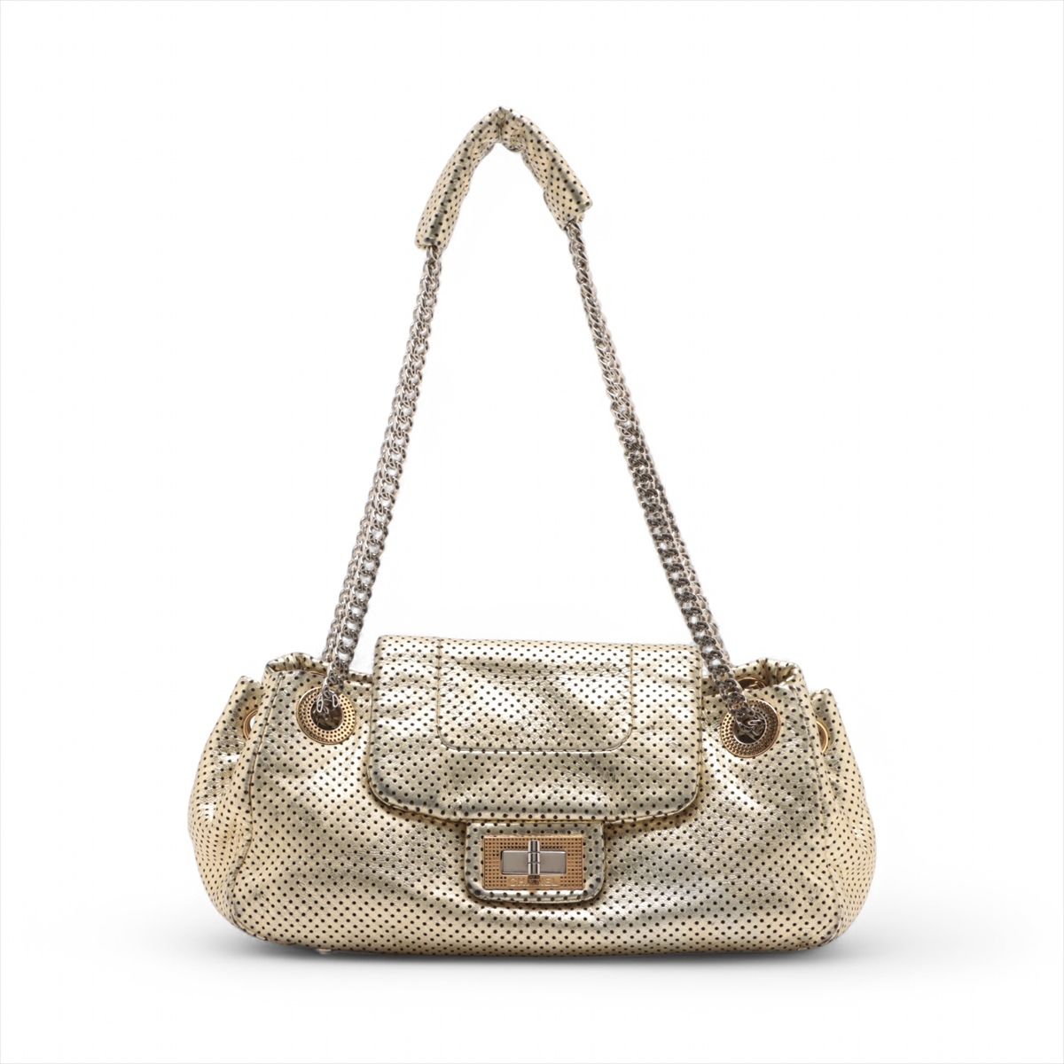 ■美品 シャネル 2.55 パンチングショルダーバッグ レザー