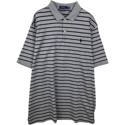 古着 ラルフローレン Ralph Lauren POLO RALPH LAUREN CLASSIC FIT 半袖 ボーダー ポロシャツ メンズXL相当/eaa644309