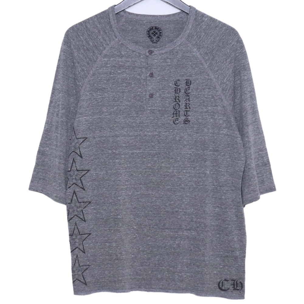 CHROME HEARTS オールド サイドスタープリント Tバー ヘンリネック 七分袖カットソー