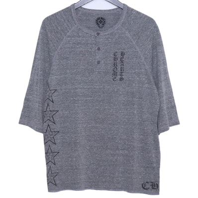 CHROME HEARTS オールド サイドスタープリント Tバー ヘンリネック 七分袖カットソー