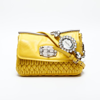 ミュウ ミュウ Miu Miu マテラッセ クリスタル ナッパ ショルダーバッグ【中古】