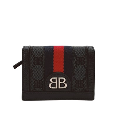 グッチ GUCCI 二つ折り財布 ハッカープロジェクト グッチ×バレンシアガ コンパクトウォレット 680385 ブラック