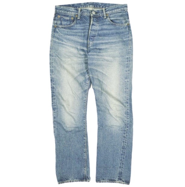 WAREHOUSE x BEAMS BOY ウエアハウス ビームスボーイ 別注 日本製 ORDER FAIR限定 Lot.1101 2ND-HAND セコハン レギュラーフィットデニムパンツ 29 インディゴ ボタンフライ セルビッチ ボトムス g23184