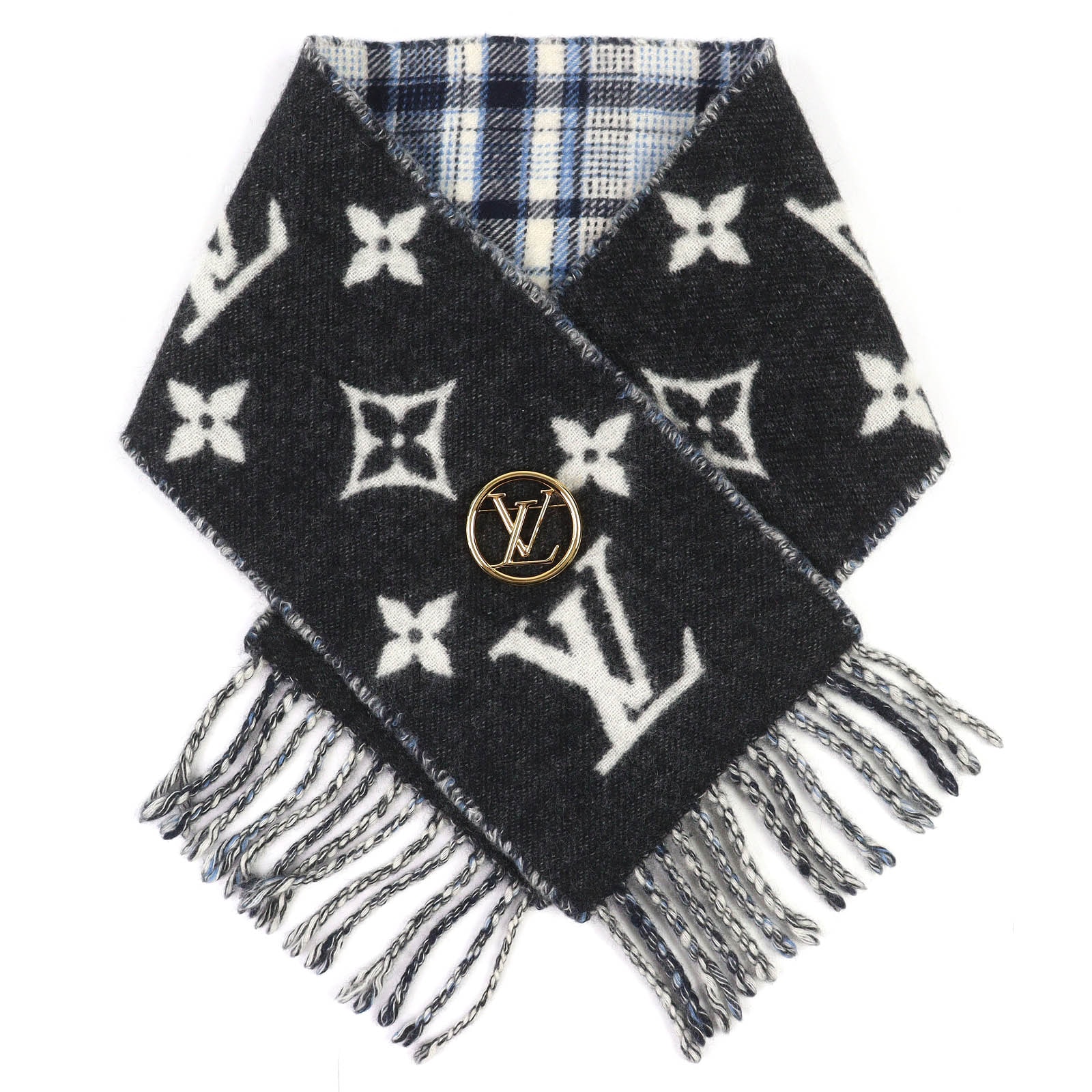 極美品 ルイヴィトン マフラー エシャルプ ミニ レイキャビック M76361