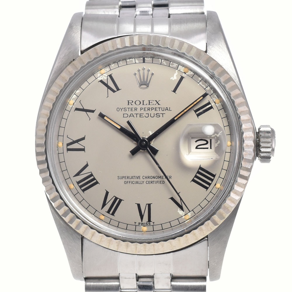 ロレックス ROLEX 16014 ヴィンテージ デイトジャスト Cal.3035 バックリーダイヤル グレー 自動巻き メンズ 腕時計 K#147306