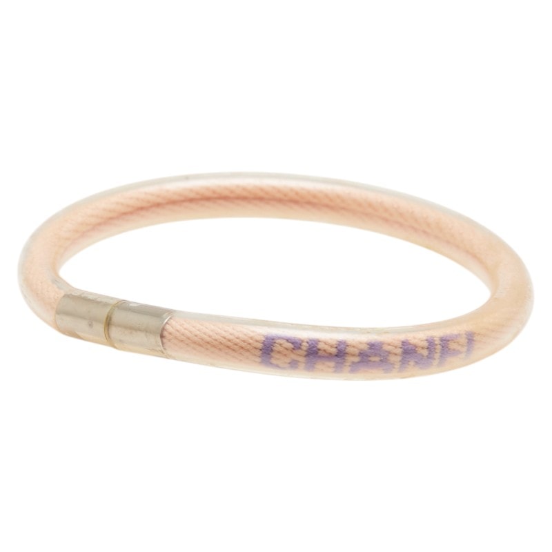 シャネル スポーツライン ロゴ ブレスレット ピンク クリア ビニール レディース CHANEL 【中古】