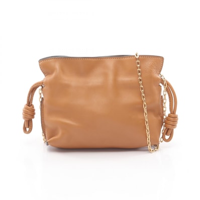 ロエベ LOEWE フラメンコクラッチ ナノ ショルダーバッグ バッグ レザー レディース ブラウン系 【中古】