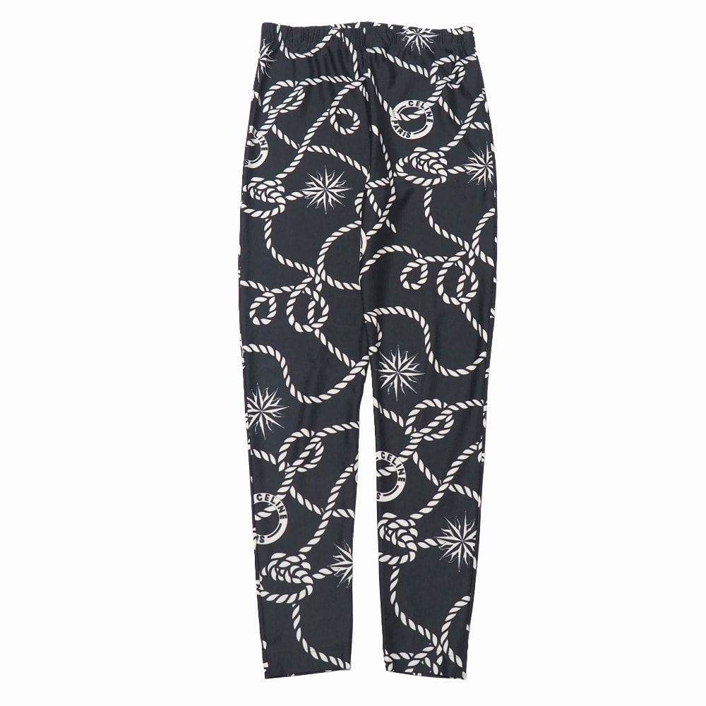 OLD CELINE オールドセリーヌ ヴィンテージ パンツ サイズM サークルロゴ 総柄 ストレッチ スキニー レギンス イタリア製 ブランド古着【中古】20260109/RA7159