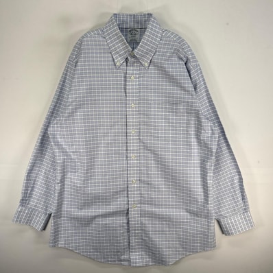 古着 ブルックスブラザーズ Brooks Brothers 長袖シャツ 胸ポケ REGENT ボタンダウン L ブルー系 チェック メンズ