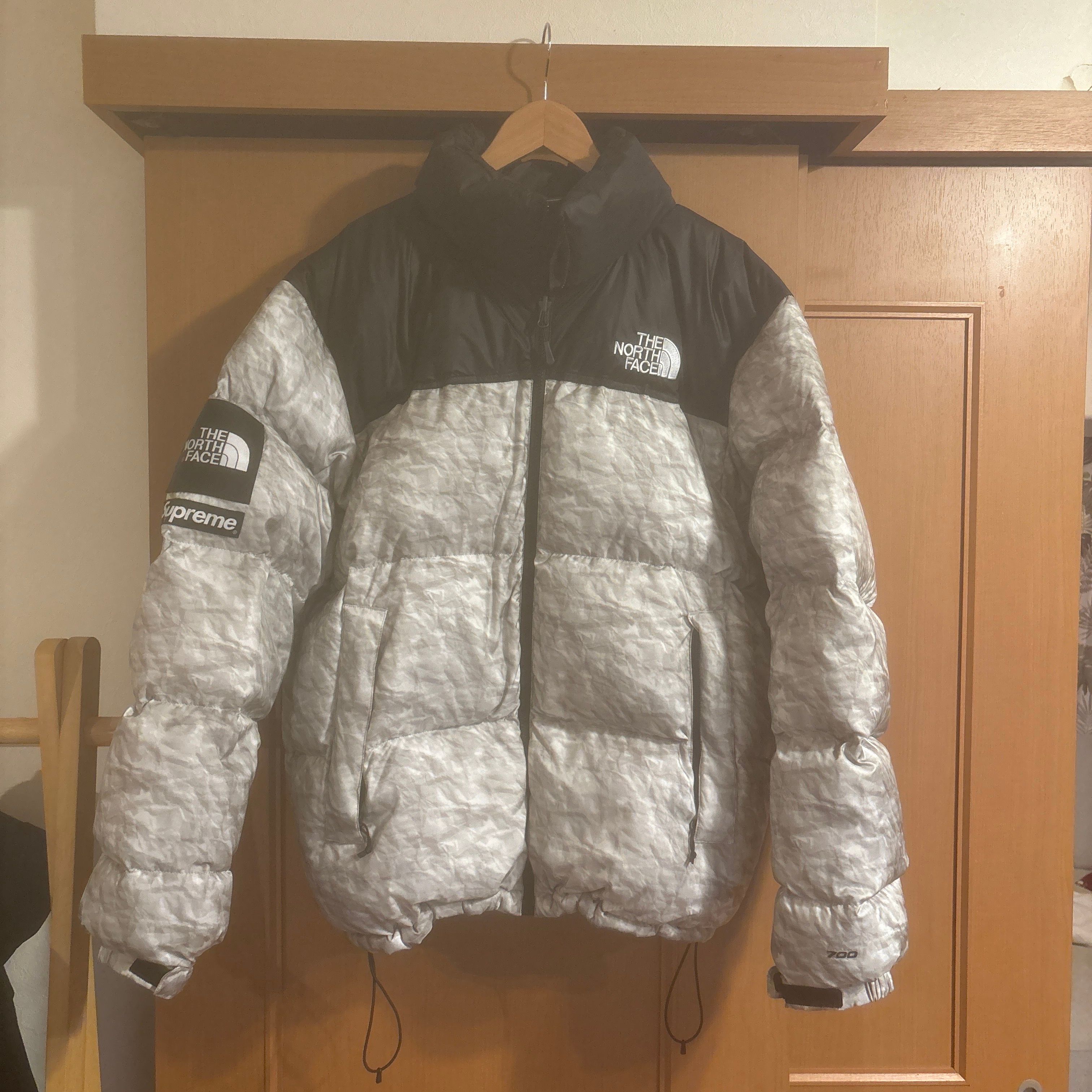 Supreme x The North Face Nuptse Jacket "White Paper Print"