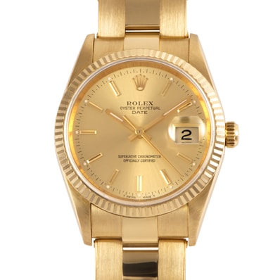 ROLEX ロレックス パーペチュアルデイト Tritium W番 15238 K18YG【中古】