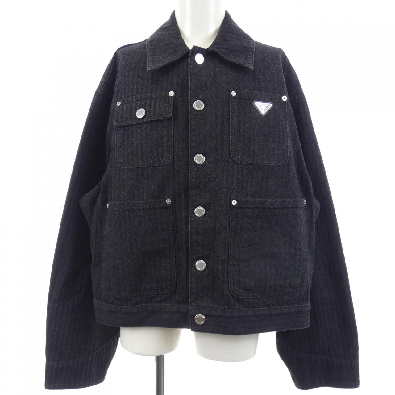 プラダ PRADA シエブロンデニム トライアングルロゴ GEB280 SOOO 16HD デニムジャケット