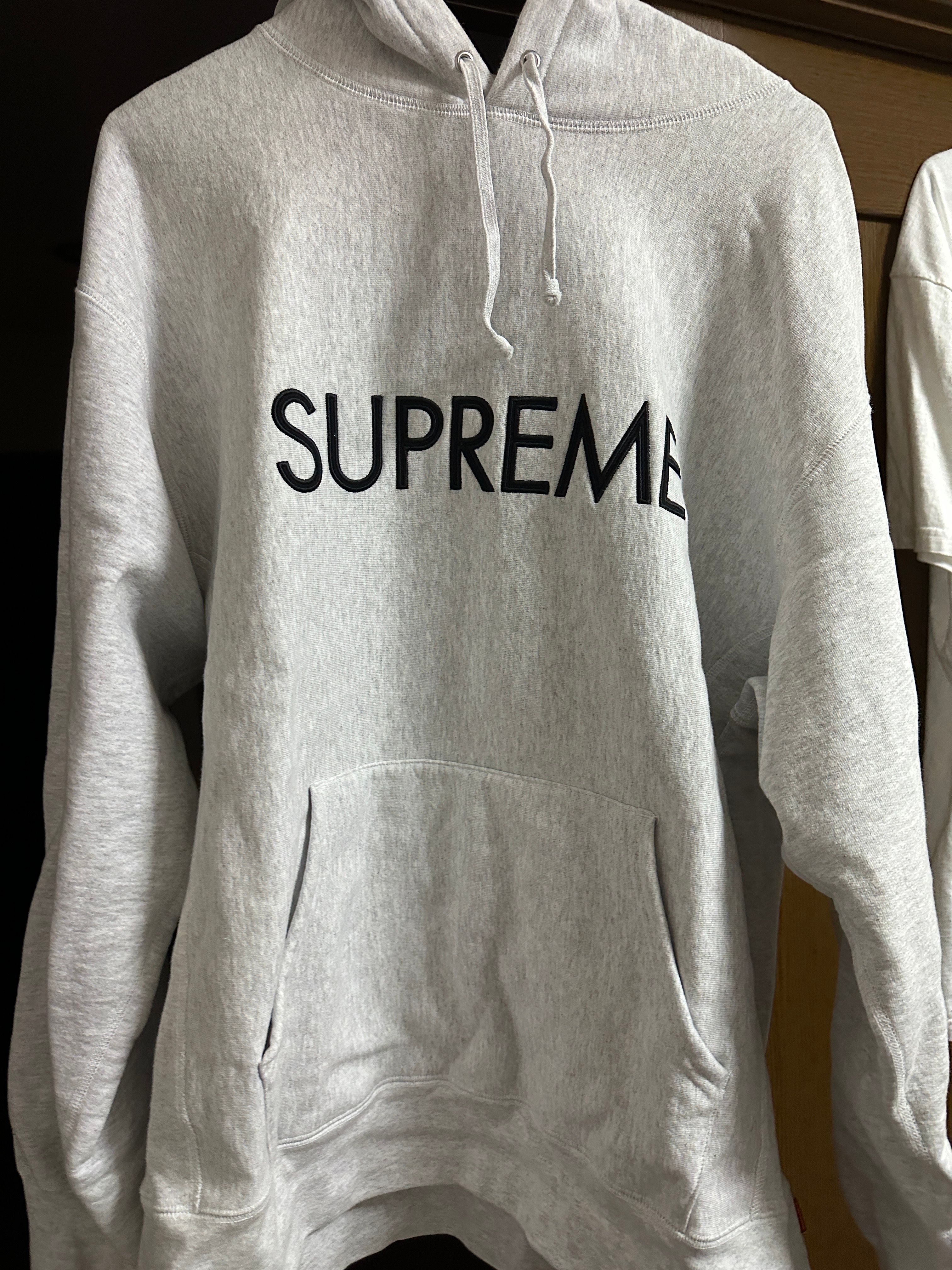 Supreme Capital Hooded Sweatshirt "Ash Grey"