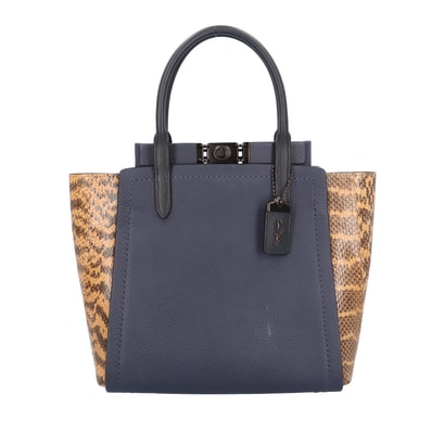 コーチ トループ ハンドバッグ レザー 79474 ネイビー レディース COACH 中古