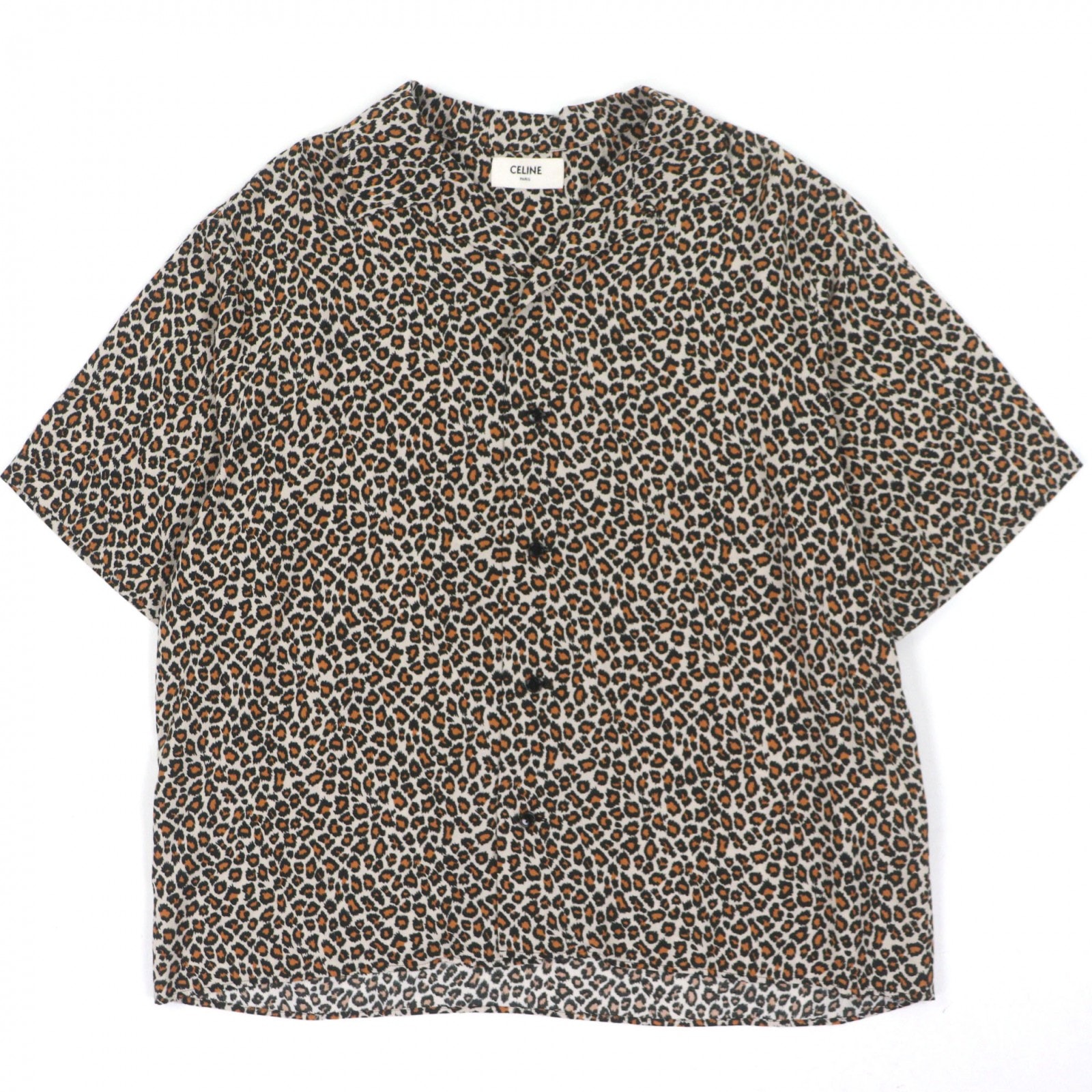 極美品 セリーヌ 半袖シャツ ブラウン系 メンズ 40 2C036900H