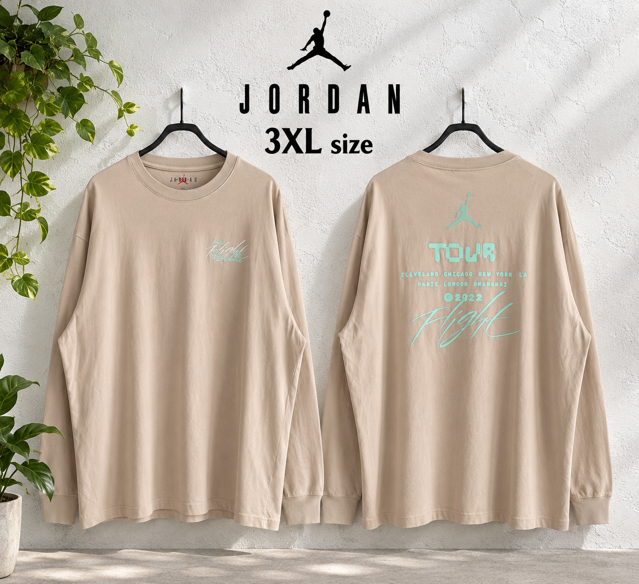 NIKE JORDAN TOUR ロンT 3XL ベージュ 新品 DN3411-126