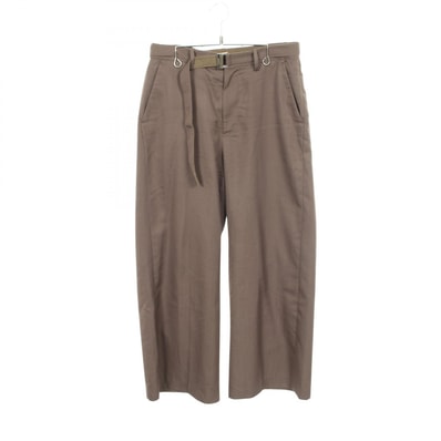 サカイ Sacai Doeskin Pants ピンストライプ ワイド パンツ 衣料品 ボトムス ウール メンズ グレー系 25-03634M 【中古】