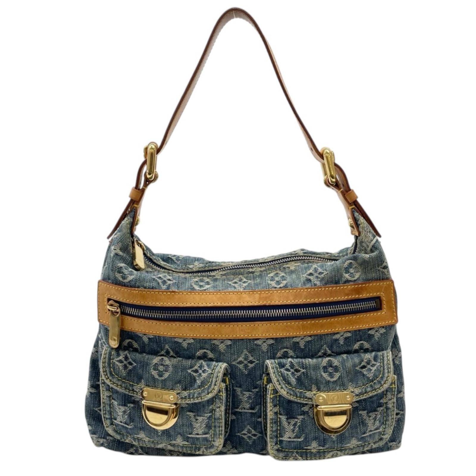 ルイヴィトン バギーPM モノグラムデニム ショルダーバッグ モノグラムデニム M95049 ブルー レディース LOUIS VUITTON  中古