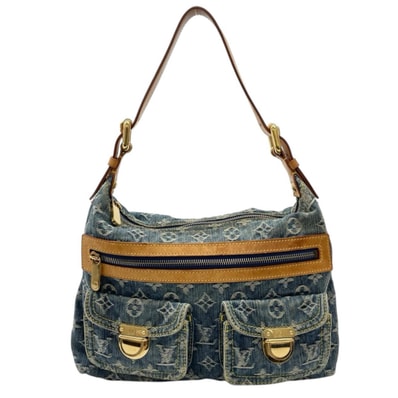 ルイヴィトン バギーPM モノグラムデニム ショルダーバッグ モノグラムデニム M95049 ブルー レディース LOUIS VUITTON 中古