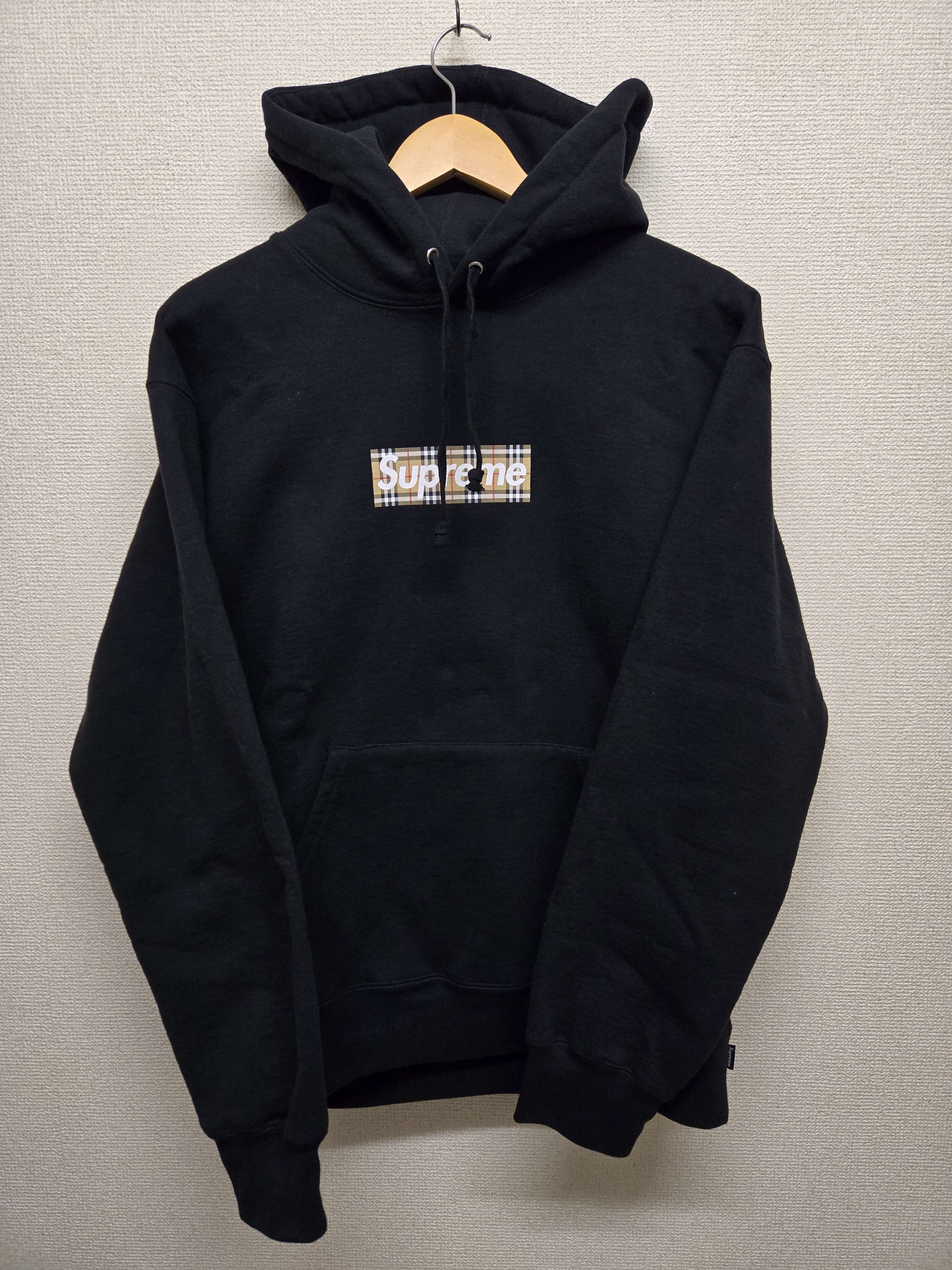Supreme / Burberry Box Logo Hooded Sweatshirt "Black"