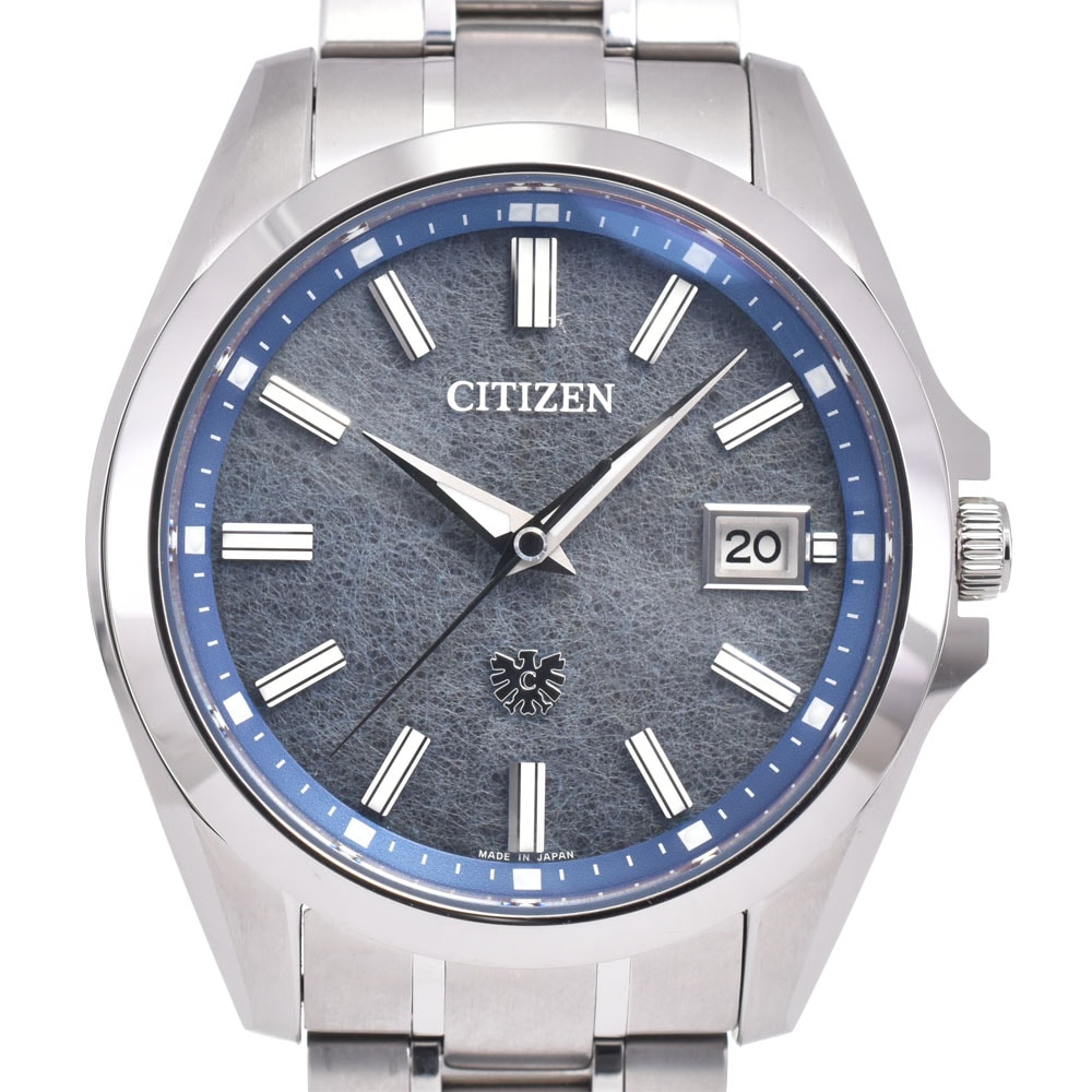 シチズン CITIZEN AQ4091-56M/A060-T027351 ザ・シチズン エコドライブ ブルー ソーラー メンズ 美品 箱・保証書付き 腕時計 D#147312
