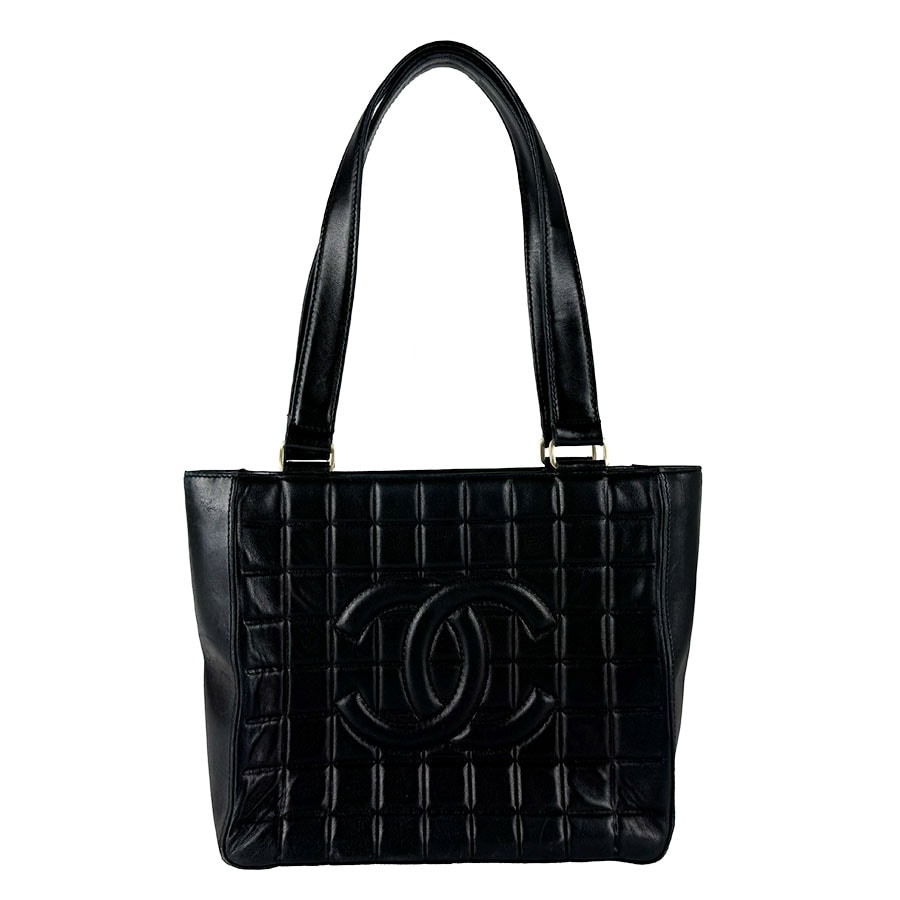 シャネル CHANEL ハンドバッグ チョコバー レザー ブラック レディース【中古】 z10814