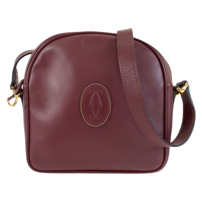 美品 CARTIER カルティエ マストライン ボルドー ゴールド金具 レザー ショルダーバッグ ポシェット 603760 【中古】