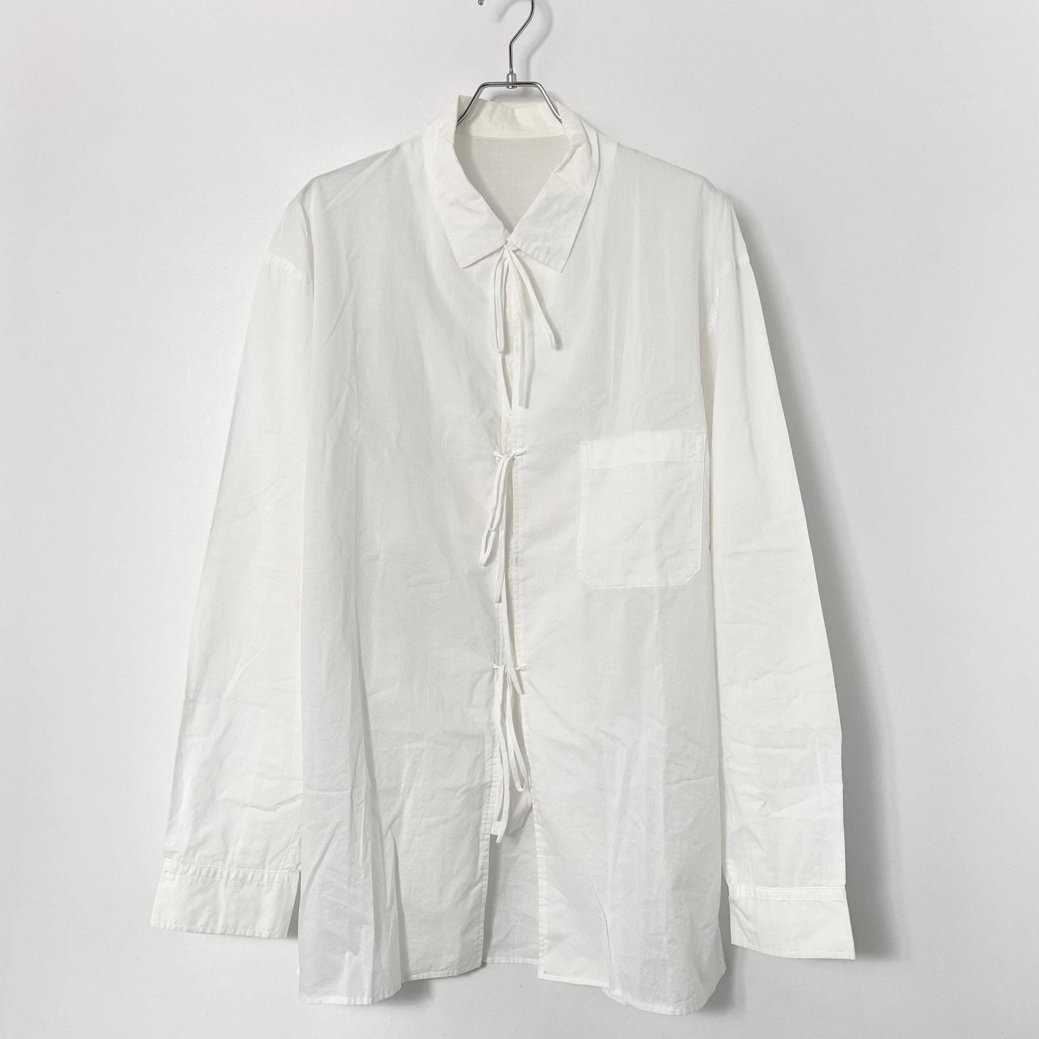 Yohji Yamamoto POUR HOMME 20SS Lawn Ribbon Shirt White