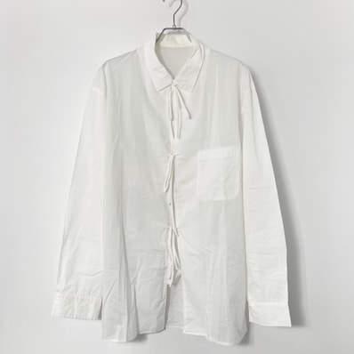 Yohji Yamamoto POUR HOMME 20SS Lawn Ribbon Shirt White