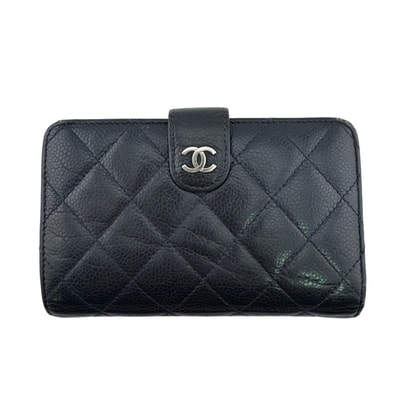 シャネル CHANEL 二つ折り財布 マトラッセ 15044422 ネイビー