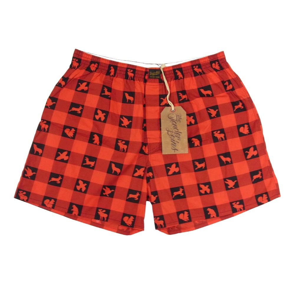 TENDERLOIN テンダーロイン ショートパンツ T-TRUNKS W アニマルバッファローチェックトランクス ショーツ ハーフパンツ レッド系 M【新古品】【未使用】【中古】