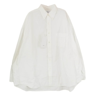 GRAPHPAPER グラフペーパー 長袖シャツ 22AW GM224-50041B Oxford Oversized B.D Shirt オックスフォード オーバーサイズド 長袖 ボタンダウンシャツ ホワイト系 F【中古】