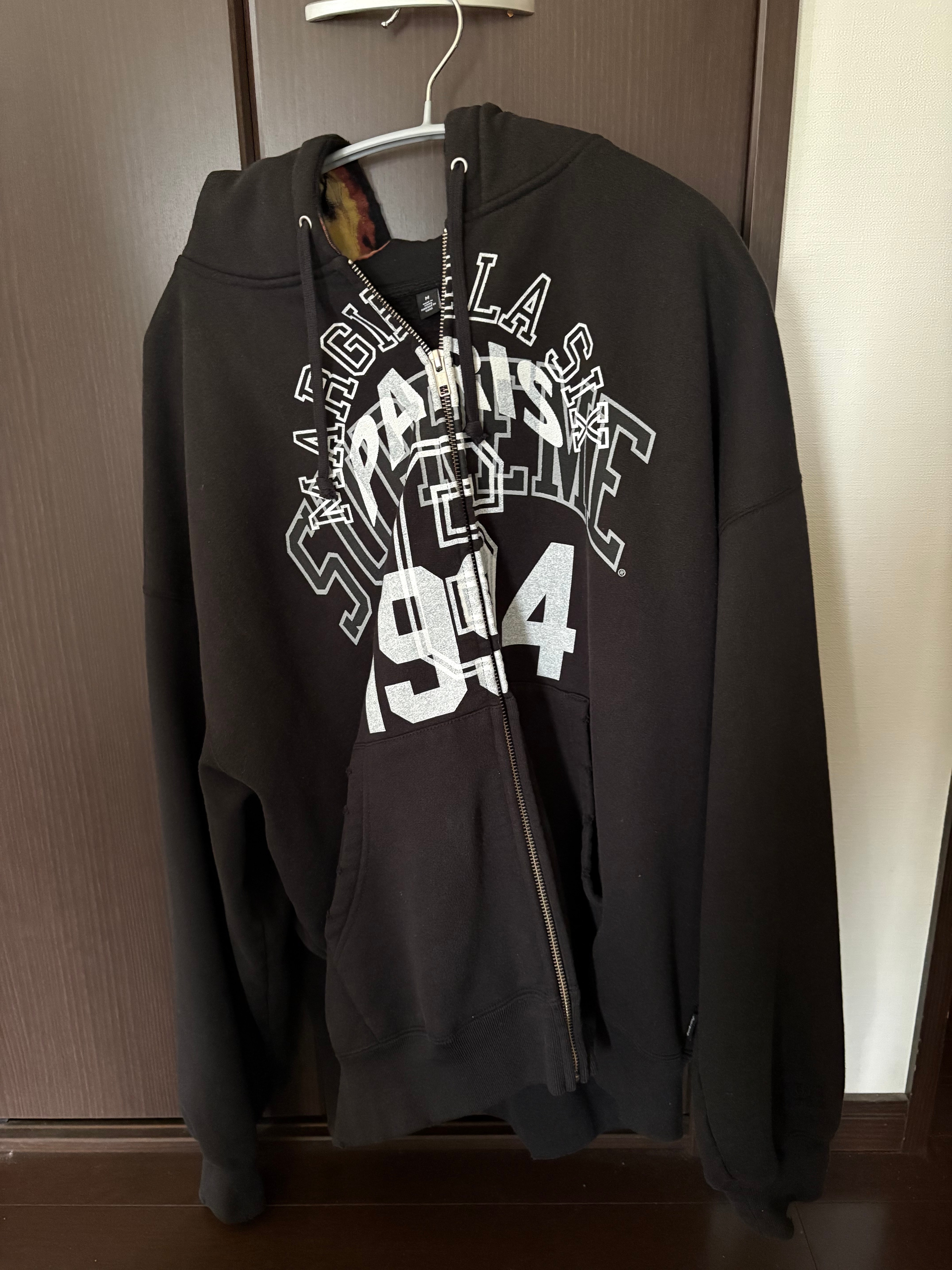 Supreme x MM6 Maison Margiela Zip Up Hooded Sweatshirt "Black"