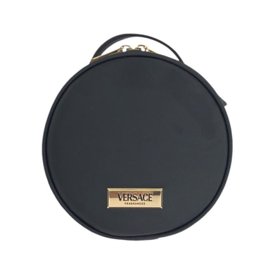 美品 VERSACE ヴェルサーチ ブラック 黒 ゴールド金具 ナイロン ポーチ メイクポーチ 小物入れ 602619 【中古】