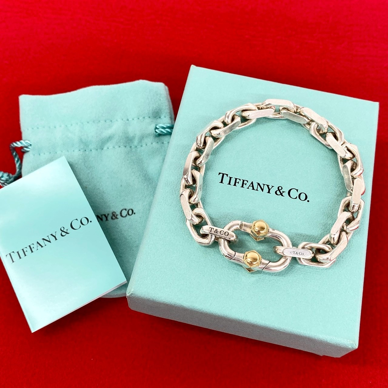 TIFFANY&Co. ティファニー メイカーズ ブレスレット シルバー925 K18イエローゴールド ブレスレット シルバー
 241-8