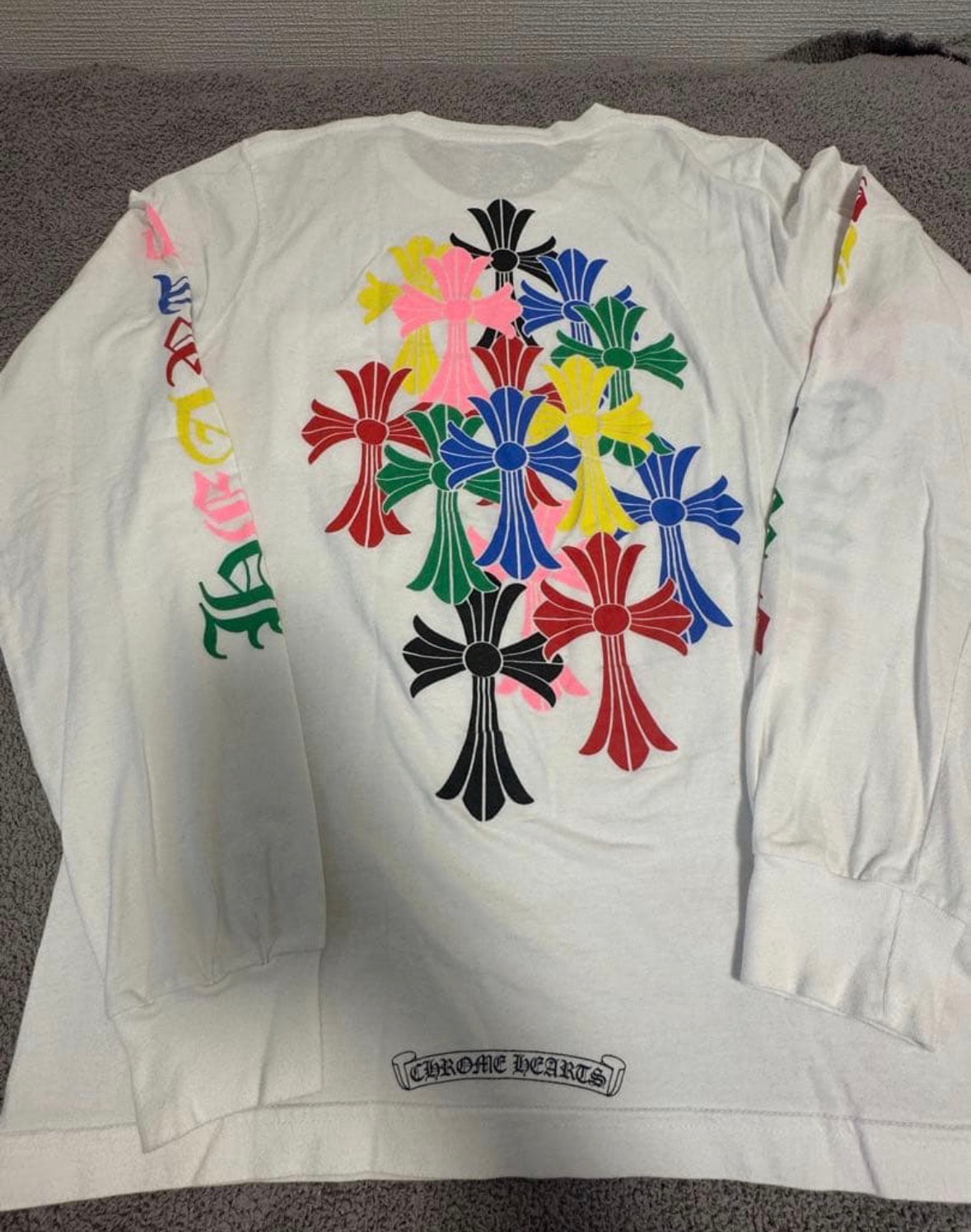 Chrome Hearts Multicolor Cemetery Cross L/S Print T-Shirt "White"