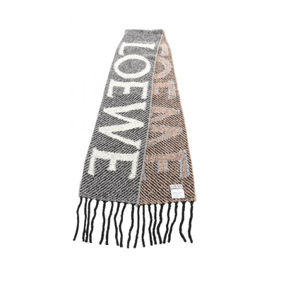 ロエベ LOEWE マフラー 衣料品 ウール アルパカ メンズ レディース グレー系 / ブラウン系 / マルチカラー 【中古】