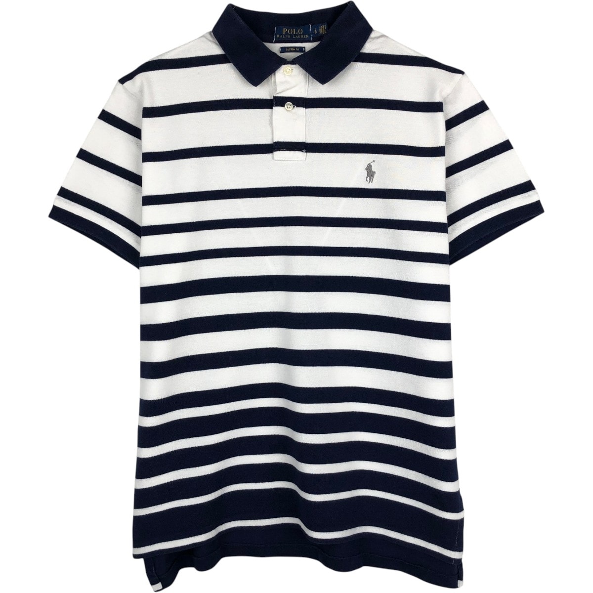 古着 ラルフローレン Ralph Lauren POLO RALPH LAUREN CUSTOM FIT 半袖 ボーダー ポロシャツ メンズL相当/eaa657639