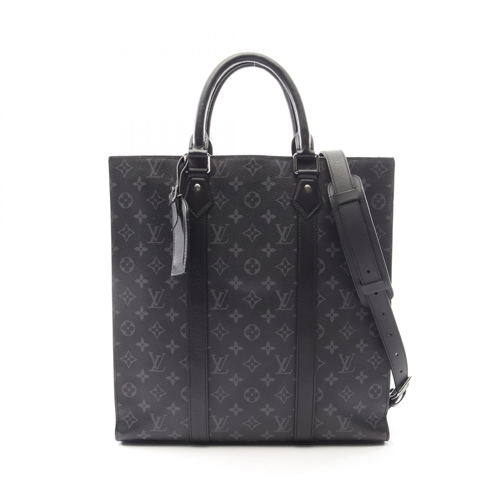 ルイ・ヴィトン LOUIS VUITTON サックプラ 2WAY トートバッグ バッグ PVCコーティングキャンバス レザー モノグラム・エクリプス メンズ ブラック系 M46452 【中古】