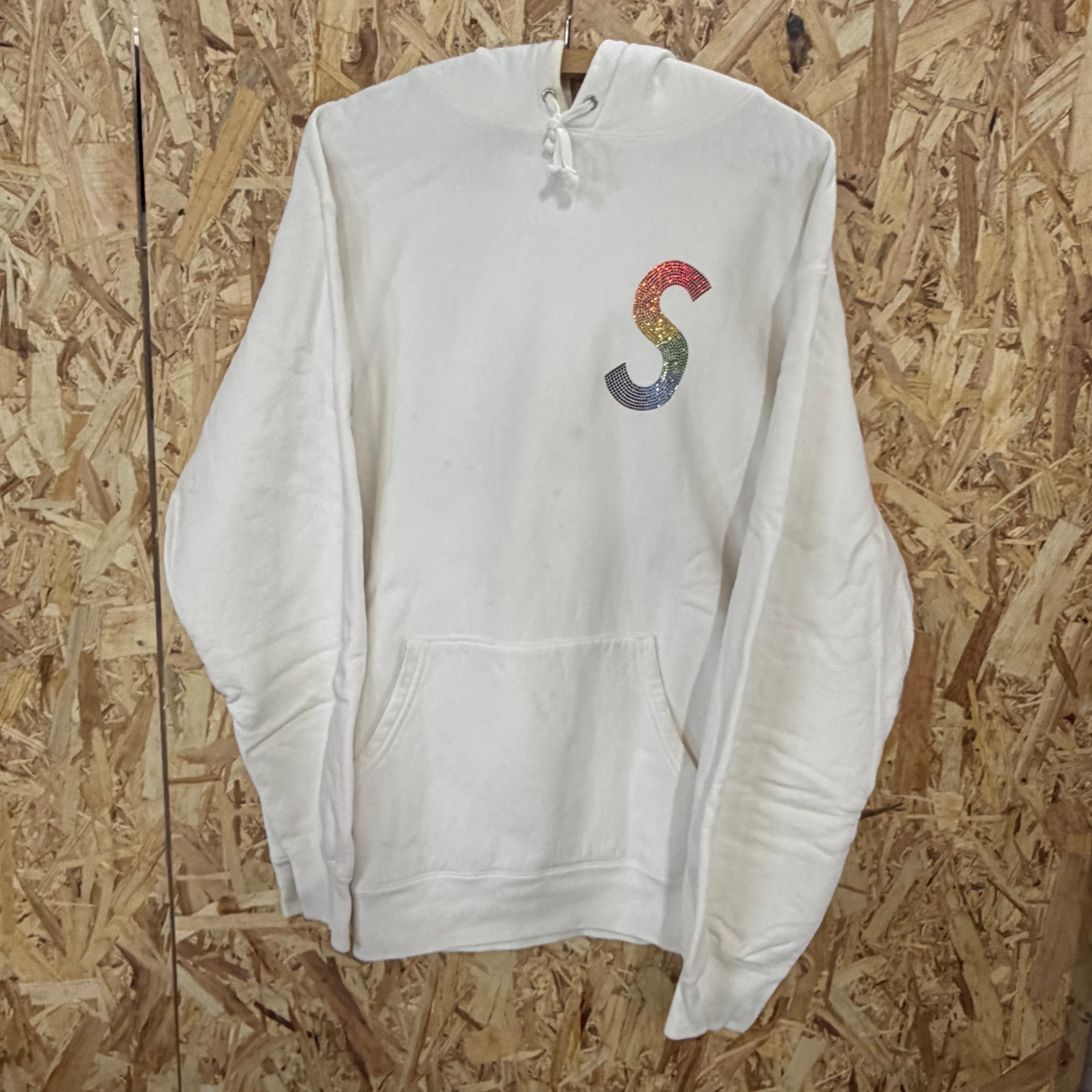 Supreme Swarovski® S Logo Hooded Sweatshirt "White"