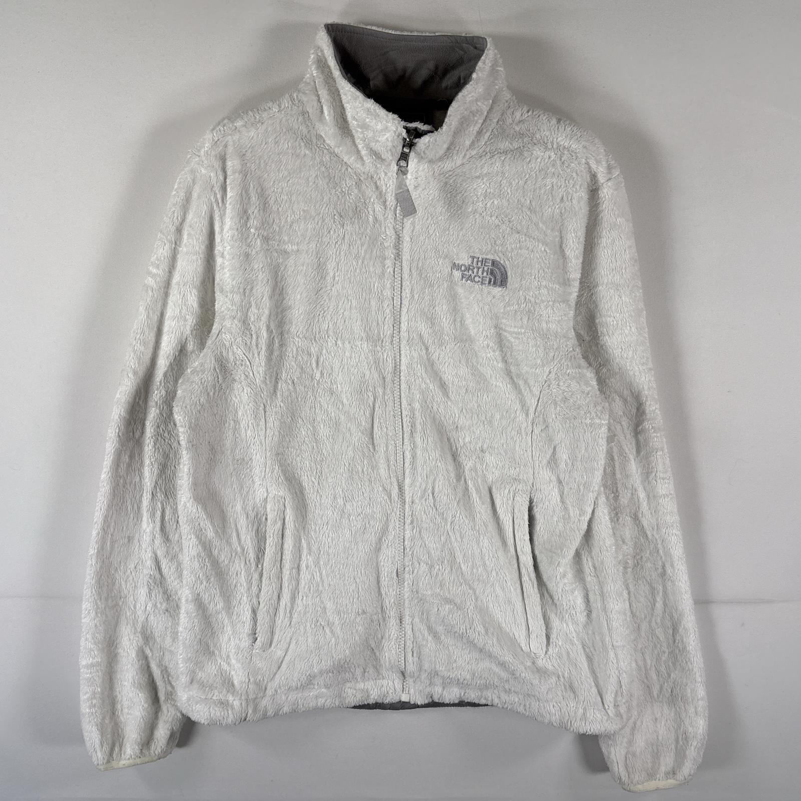 古着 ザ・ノースフェイス THE NORTH FACE フルジップフリースジャケット ボア ワンポイントロゴ アウトドア M  ホワイト レディース