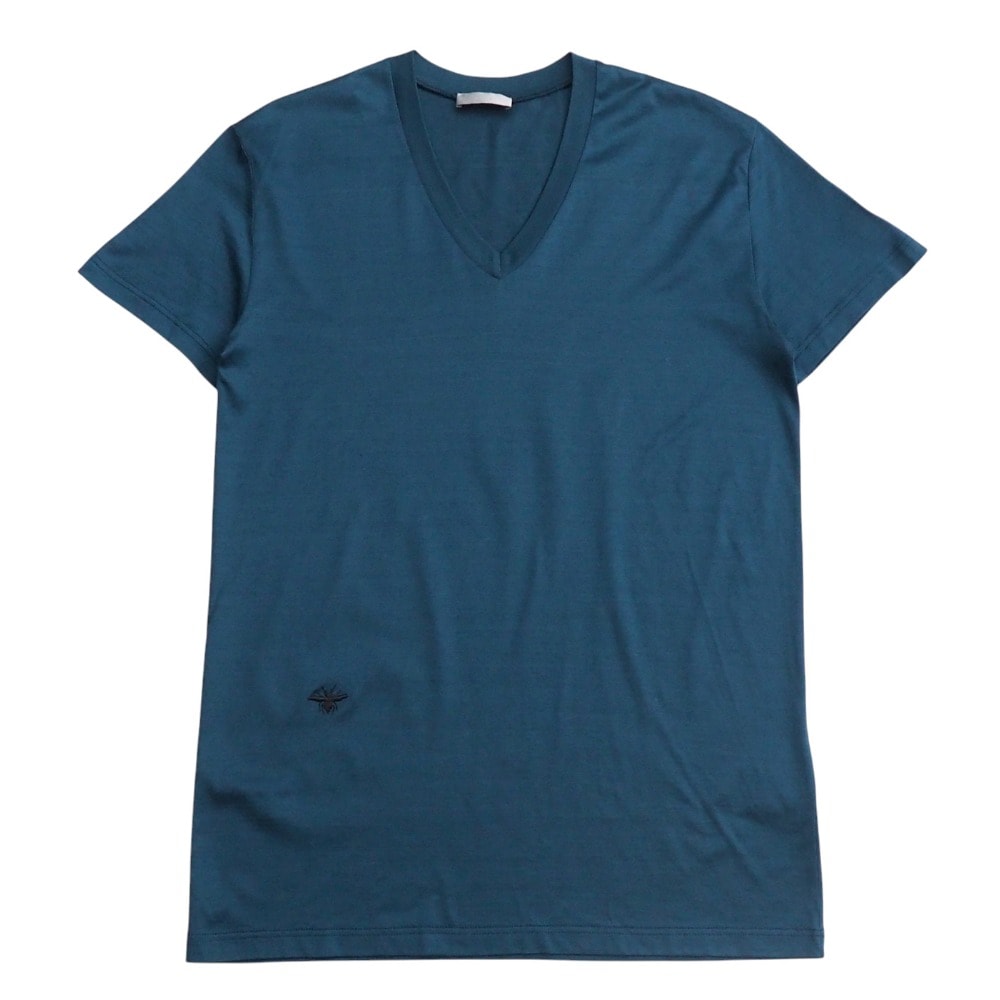 DIOR HOMME ディオール・オム 半袖Tシャツ サイズXS BEE刺繍 コットン Vネック イタリア製 ブランド古着【中古】20251006/RA6188